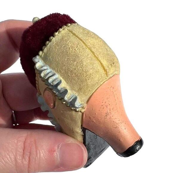 Vintage Victorian Shoe Shaped Fabric Pin Cushion Collectible Miniature - Picture 8 of 11